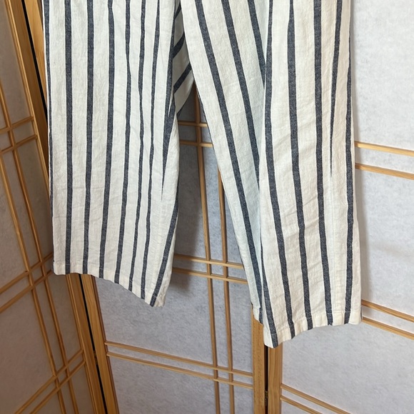 J. Crew Store Stripes Ivory Casual Ankle Pants - Picture 5 of 9